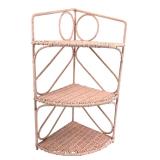 Pink Wicker 3-Tier Corner Shelf - 24" H