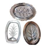Three Silverplate Well & Tree Carving Trays
