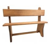 Small Rustic Wooden Bench Display Shelf 21x16x6