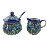 Kalich Boleslawiec Cream & Sugar Set w/ Spoon