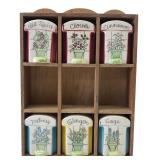 VTG Fred Roberts Co. Ceramic Spice Rack & Shakers