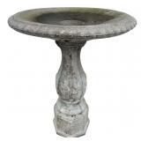 Cast Concrete Two-Piece Birdbath