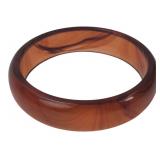 Swirled Amber Tone Resin Bangle Bracelet 3"