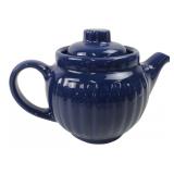 Cobalt Blue Fluted Ceramic Teapot 4x7