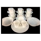 21pc Petalware Opalescent Ribbed Glassware Set