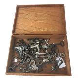 Assorted Vintage Keys in Ritmeester Cigar Box