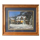 Gene Stocks Framed Winter Scene Print