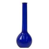 Cobalt Blue Glass Bottle Vase 10.5" H