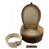 Leather Collar Box with Celluloid Collar & Studs
