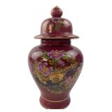 Japanese Red Pheasant Motif Ginger Jar