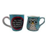 Blue Harbor Collection & Owl Ceramic Mugs