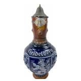 German Stoneware Heidelberg Lidded Stein