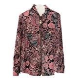 MICHAEL Michael Kors Pink Paisley Zip Shirt M