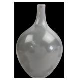 Hand-Blown White Art Glass Teardrop Vase