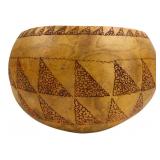 MMT Signed Pyrography Gourd Bowl 1995