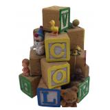 Handmade Wooden Alphabet Block Craft Stack