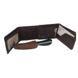 Buford Brown Embossed Leather Wallet w/ Shoehorn