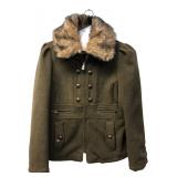 Wallflower Olive Faux Fur Collar Jacket L