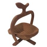 Collapsible Wooden Apple Fruit Basket 10" H