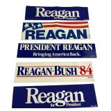 5 Unused Ronald Reagan Political Bumper Stickers