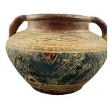 Incised Geometric Terracotta Two-Handled Pot