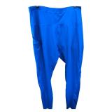Blue Polyester Spandex Leggings with Pockets XXXL