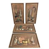 Truart 3D Still Life Wall Plaques Set of 4