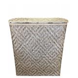 Chevron Woven Wicker Laundry Hamper