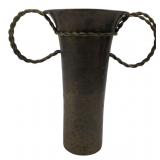 Indian Brass Vase with Twisted Handles