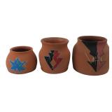 Tee & Nestell Signed Red Clay Pottery Pots