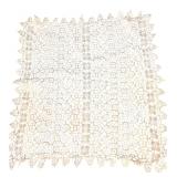 Square Handmade Lace Textile Doily 16x16"