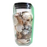 Glass Jar Filled with Assorted Seashells