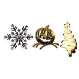 3 Pc Christmas & Halloween Pin Lot