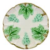Czechoslovakia Majolica Grape Leaf Plate
