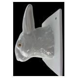 Vintage White Ceramic Rabbit Head Wall Mount