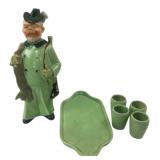 German Fisherman Decanter Set with Tray & Cups