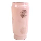 Pink Glass Vase with Gold Snowflake Motif