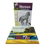 2 Art Instruction Books: Horses & Watercolor