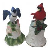 Avon Ceramic Blue Jay & Cardinal Bells