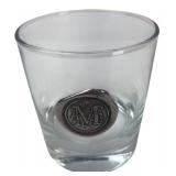 Glass Tumbler with Pewter M Monogram Seal
