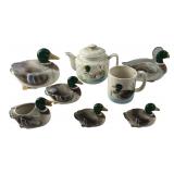 Otagiri 1981 Ceramic Mallard Duck Tableware Set