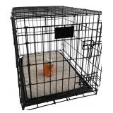 Black Wire Pet Crate with Tray & Pad 24x18x20"H