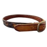 Tooled Cutout Leather Western Belt Size 30