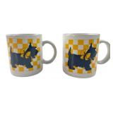 Pair of Vintage Japan Scottie Dog Mugs