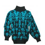 Vintage Patterned Turtleneck Sweater Size M
