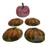 Prima Design Pumpkin Plates & Thankful Sign