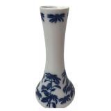 Polish Pottery Blue & White Floral Vase
