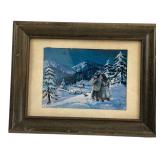 Monogrammed Winter Landscape Watercolor
