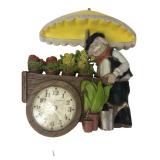 New Haven Electric Flower Cart Wall Clock