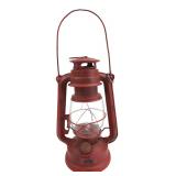 Distressed Red Metal LED Faux Oil Lantern